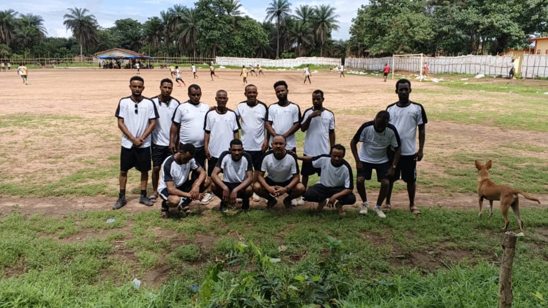N5 staff team photo on the football pitch